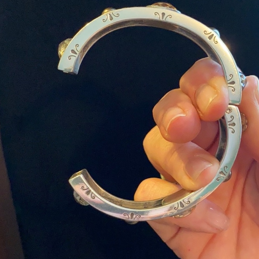 Vintage Brighton silver & Crystal cuff bangle bracelet - Picture 8 of 8